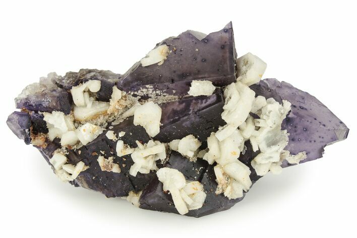 White Barite Crystals on Purple Fluorite - Cave-In-Rock, Illinois #244268